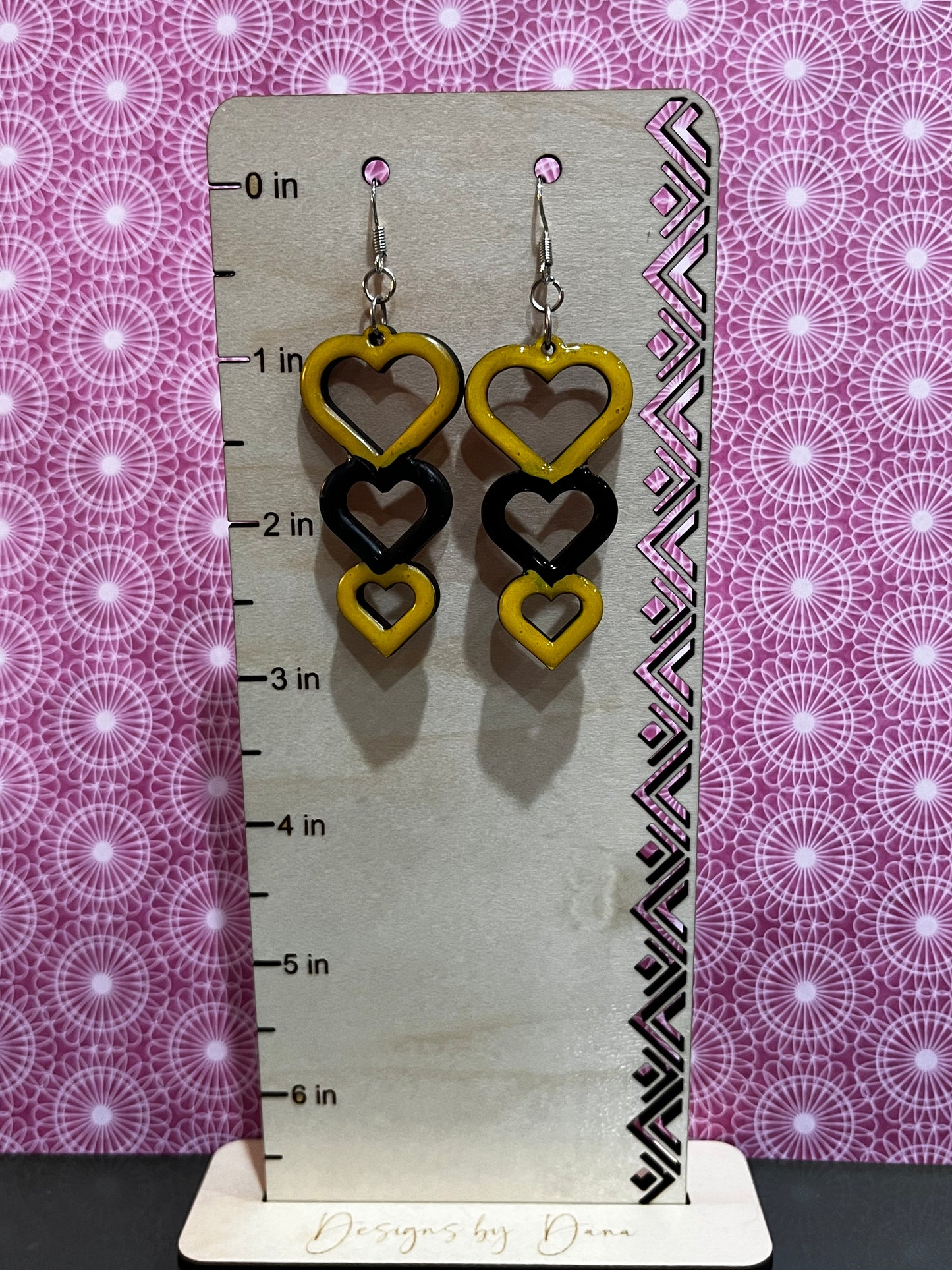 Yellow and Black drop earrings