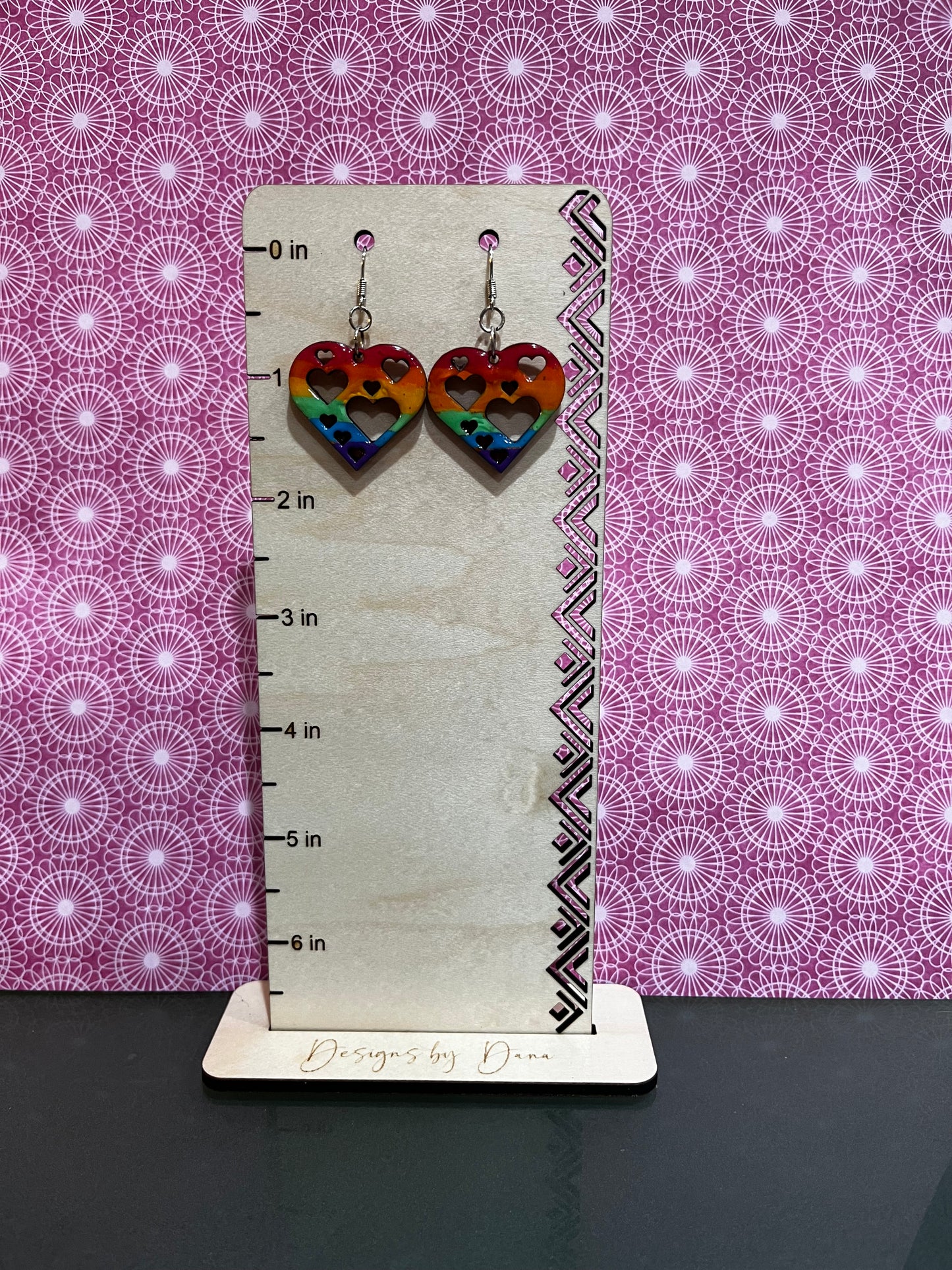 Hearts and rainbows earrings