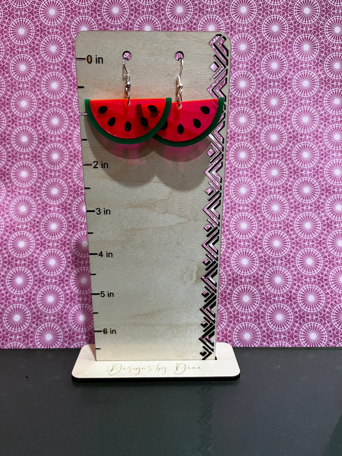 Watermelon slice earrings