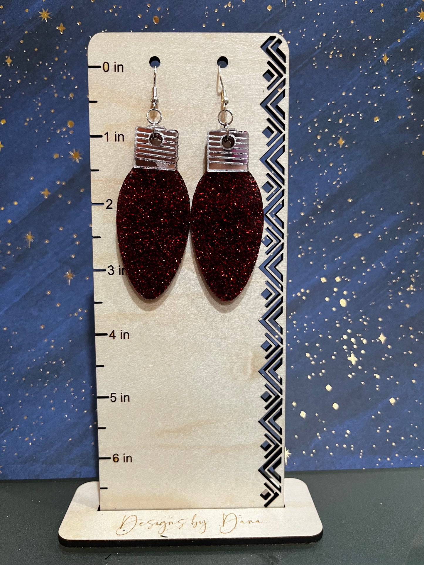 Large Christmas bulb earrings
