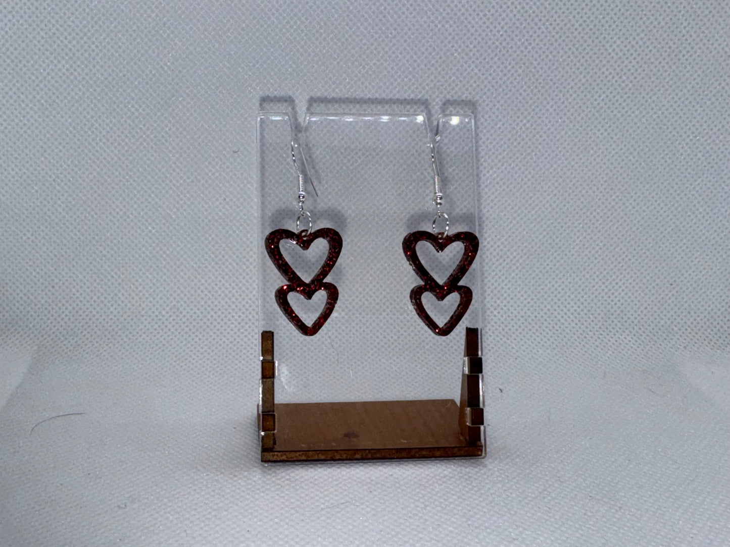 DoubleHeart Acrylic Earrings