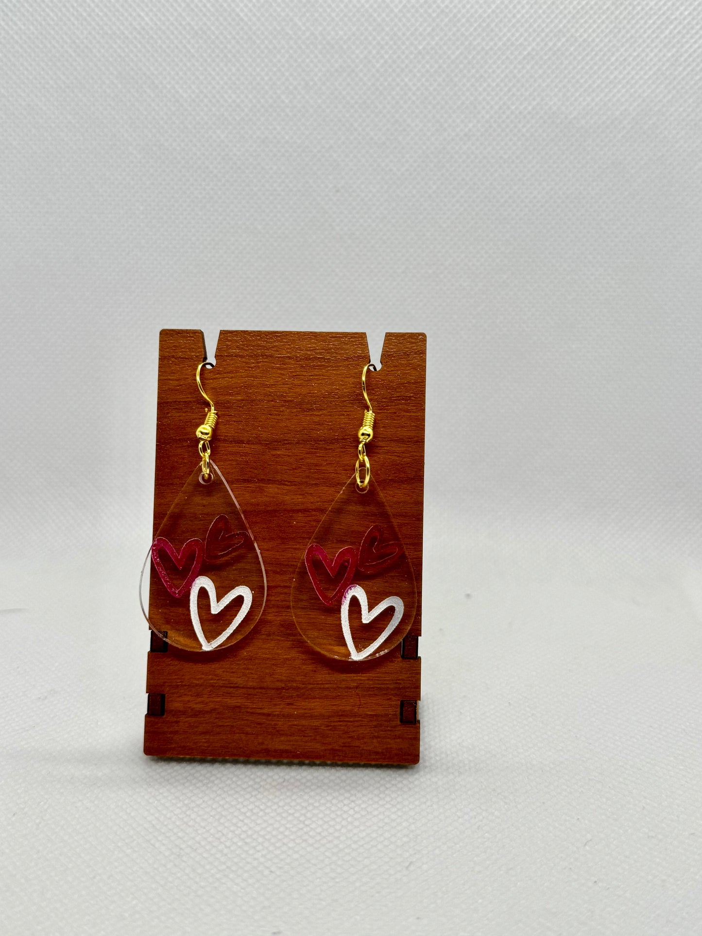 Clear Heart Dangle earring