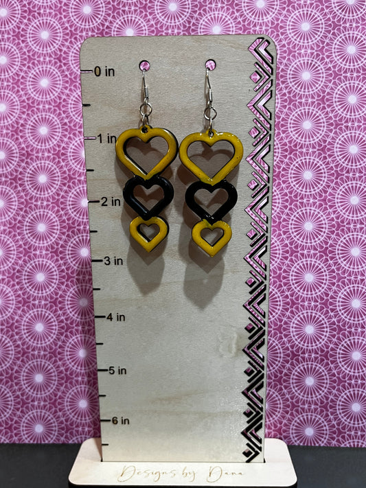 Yellow and Black drop earrings