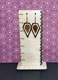 Mirror and wood modern earring