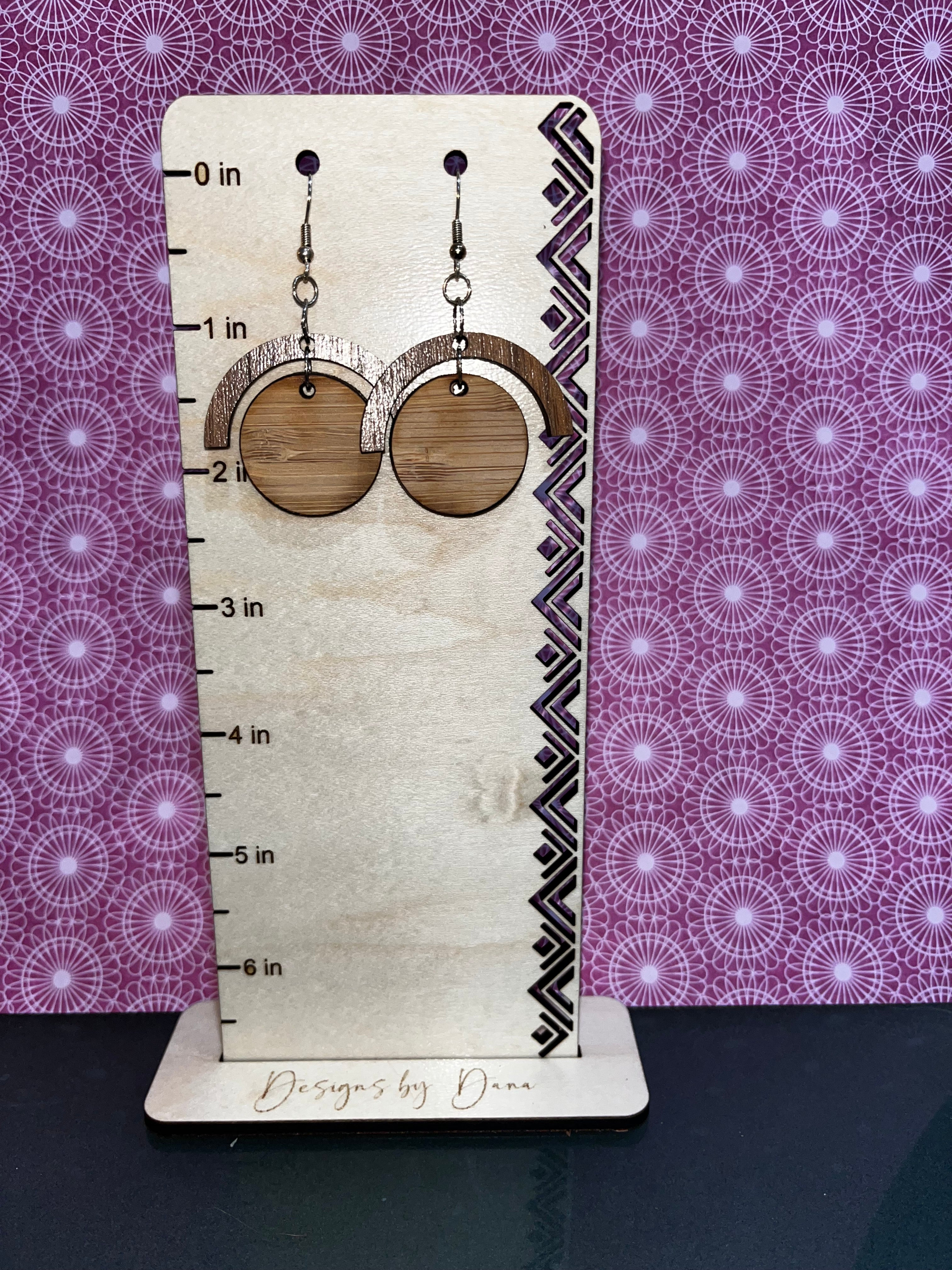 Wooden geometric modern earring
