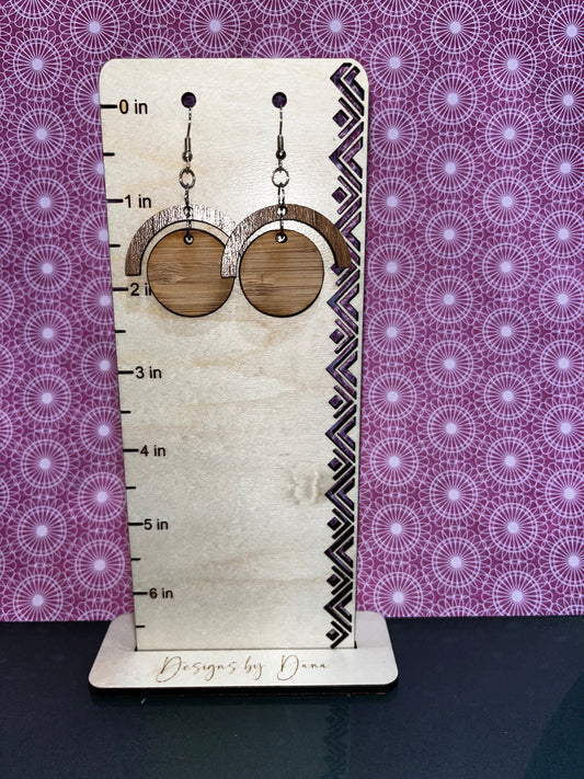Wooden geometric modern earring