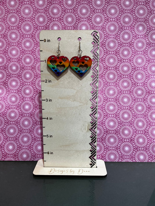 Hearts and rainbows earrings