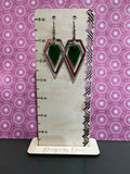 Green acrylic and mirrored geometric earrings