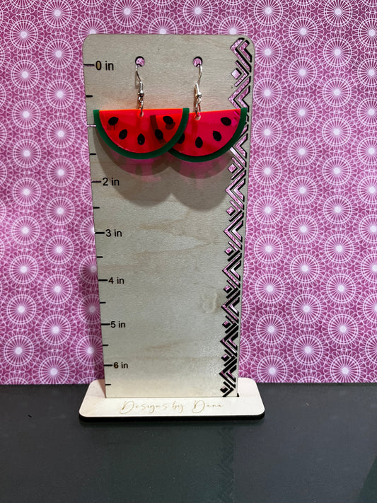 Watermelon slice earrings