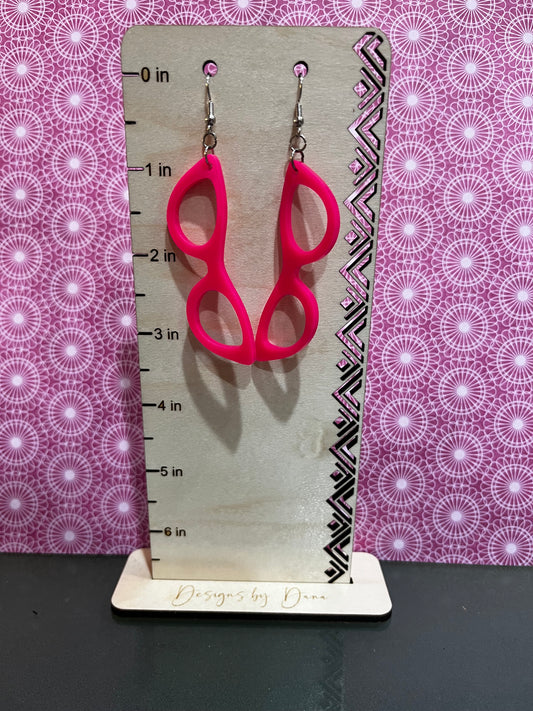 Hot pink glasses earrgings