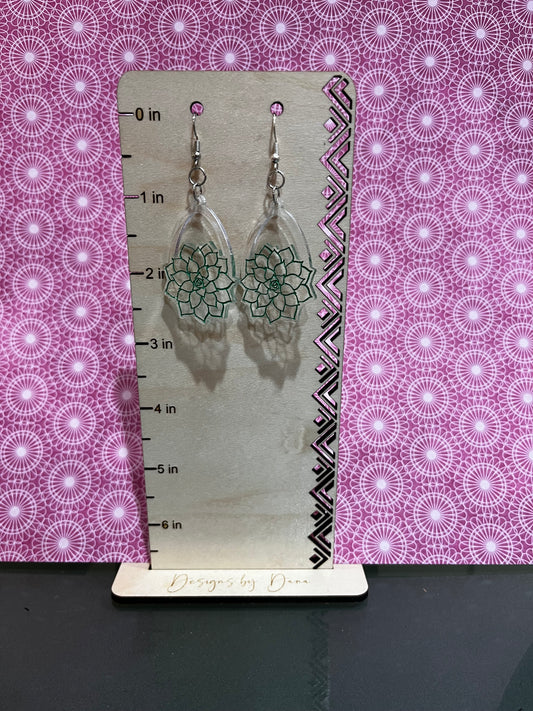 Clear cactus inspired earrings