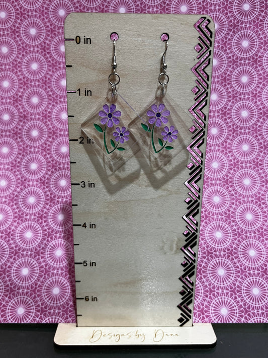 Lavender flower earrings