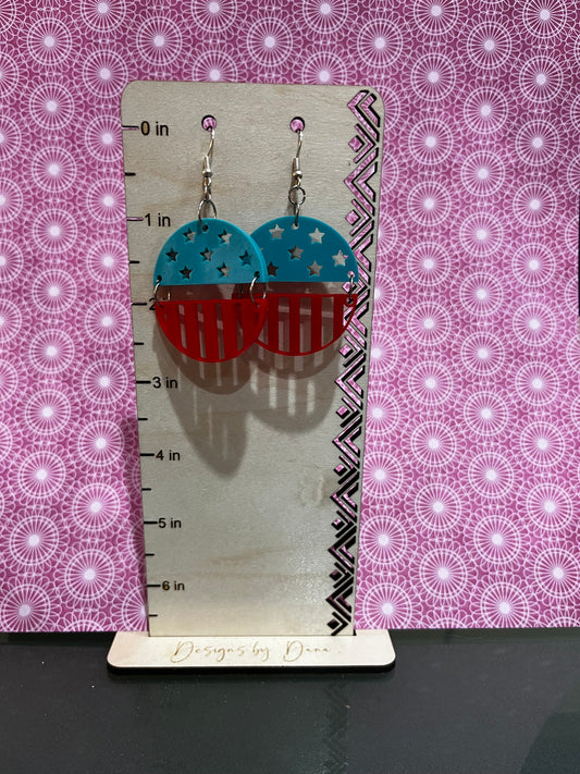 Round flag inspired earrings