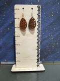 Small oval rattan earrings