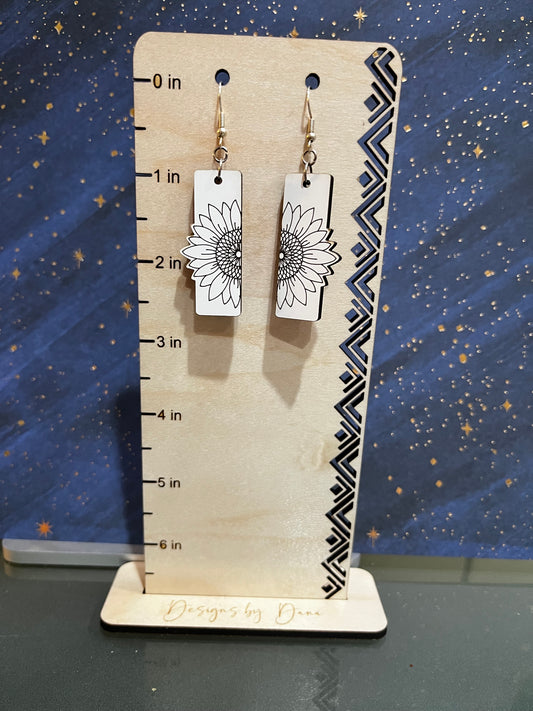 Sunflower bar earrings