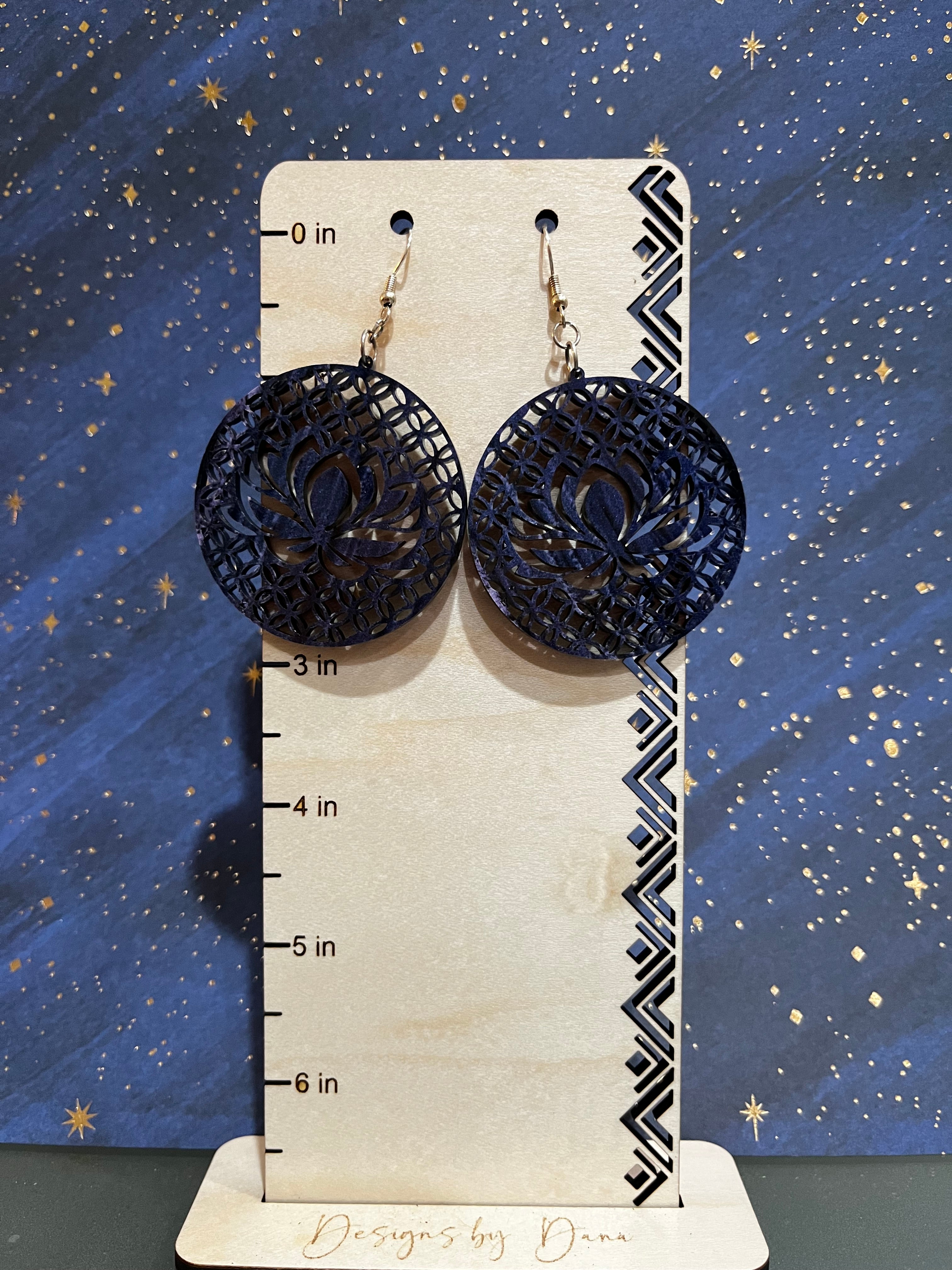 Blue lotus earrings