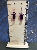 Small purple toadstool earrings