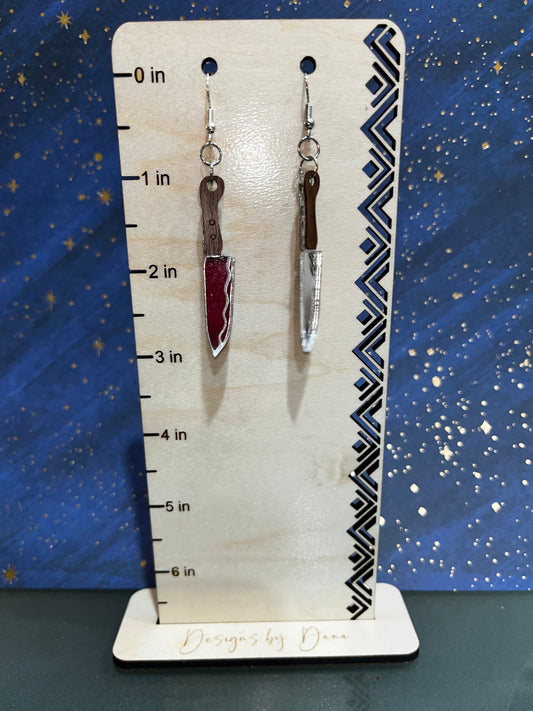 Chef's knife earrings