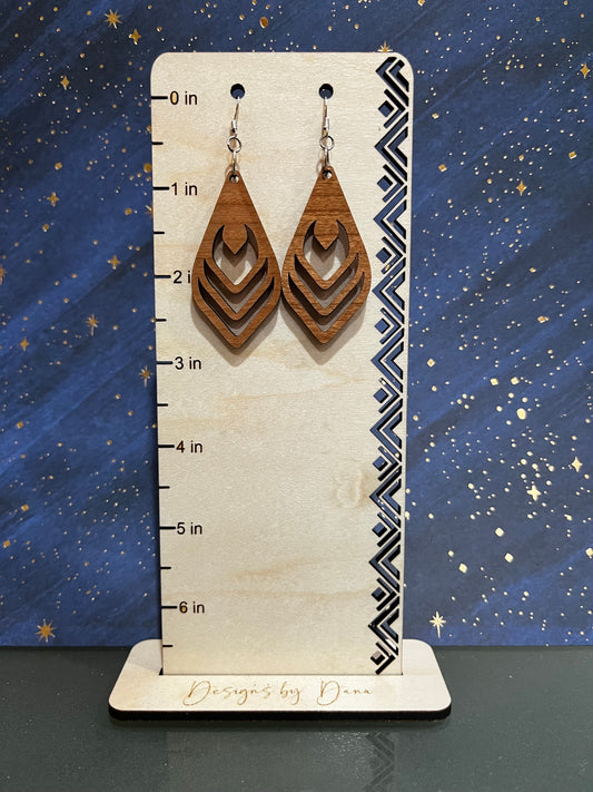 Wooden teardrop earring
