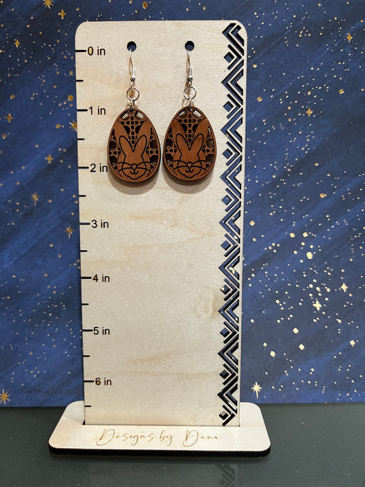 Happy bunny rattan earrings