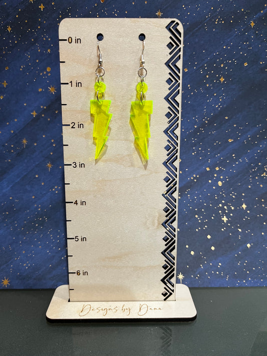 Lighting bolt dangle earrings