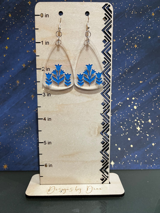 Dutch blue tulip earrings