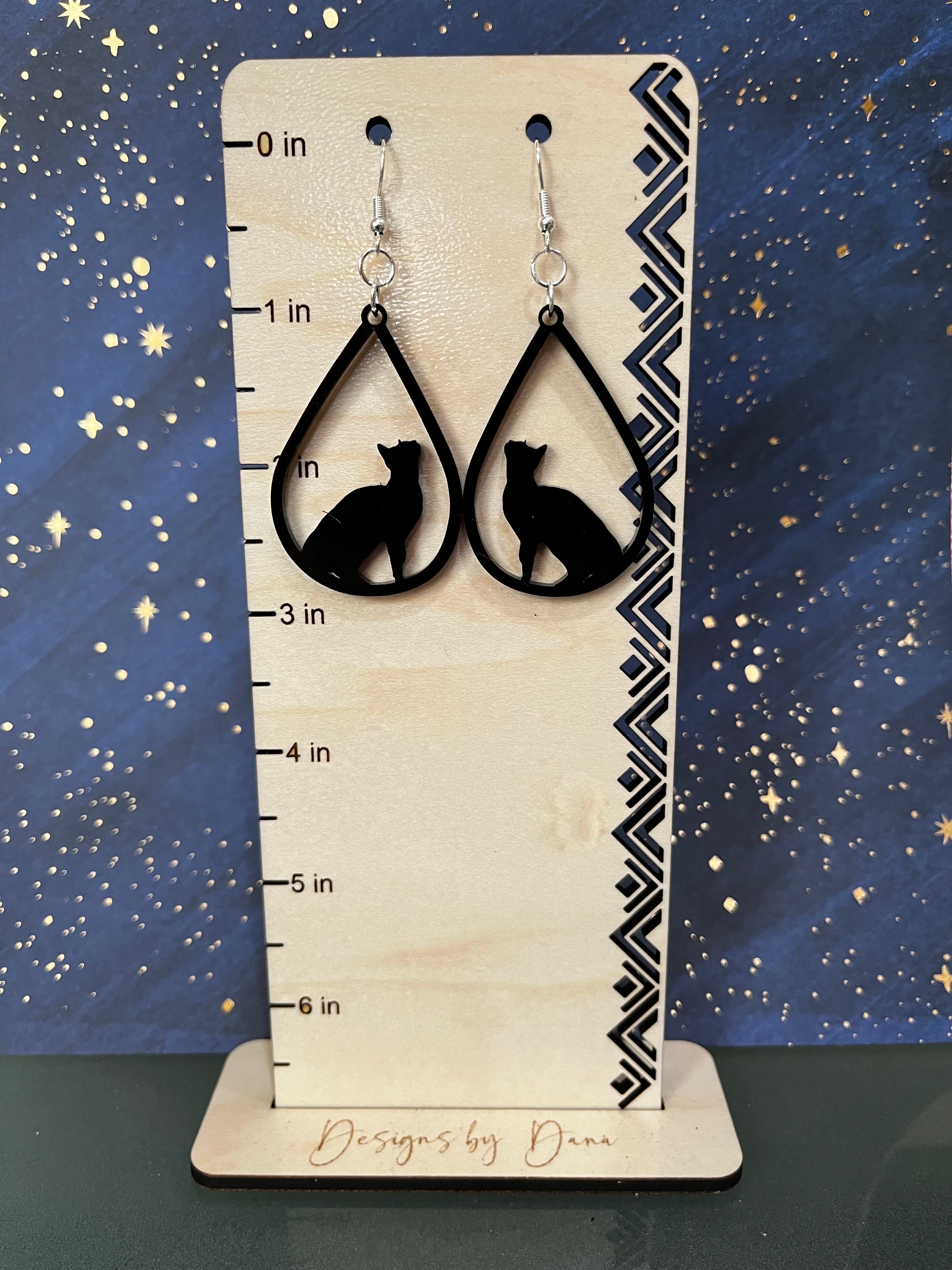 Shadow cat earrings