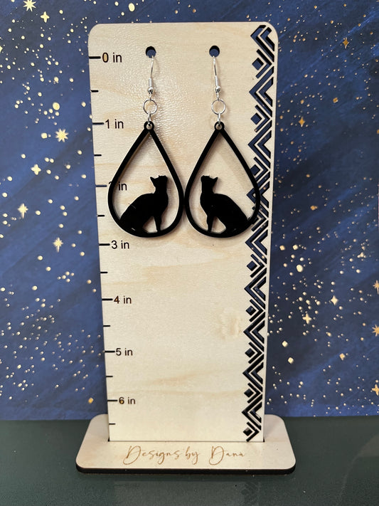 Shadow cat earrings