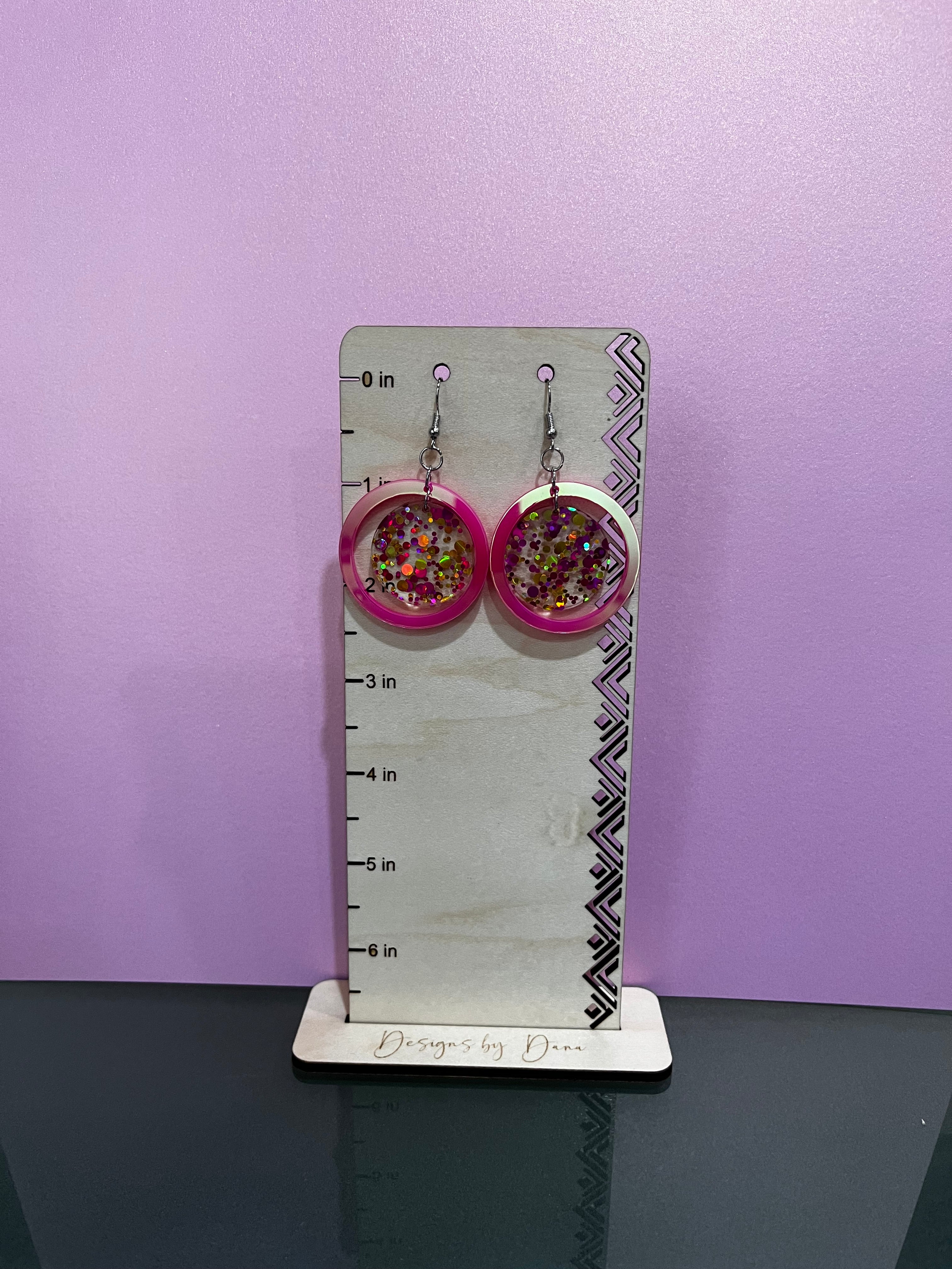 Barbie inspired glitter earrings