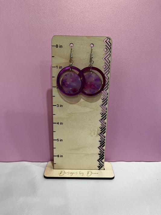 Purple circles earrings