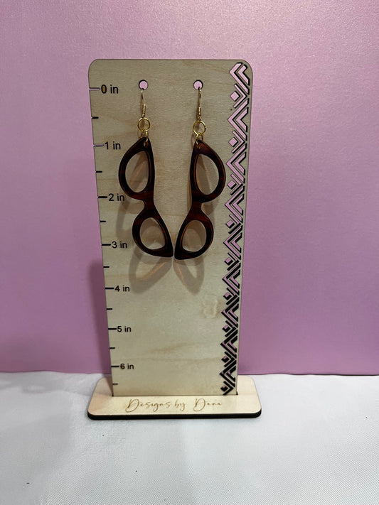 Tortoise Shell glasses earrings