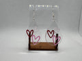 Clear Acrylic dangle with pink hearts