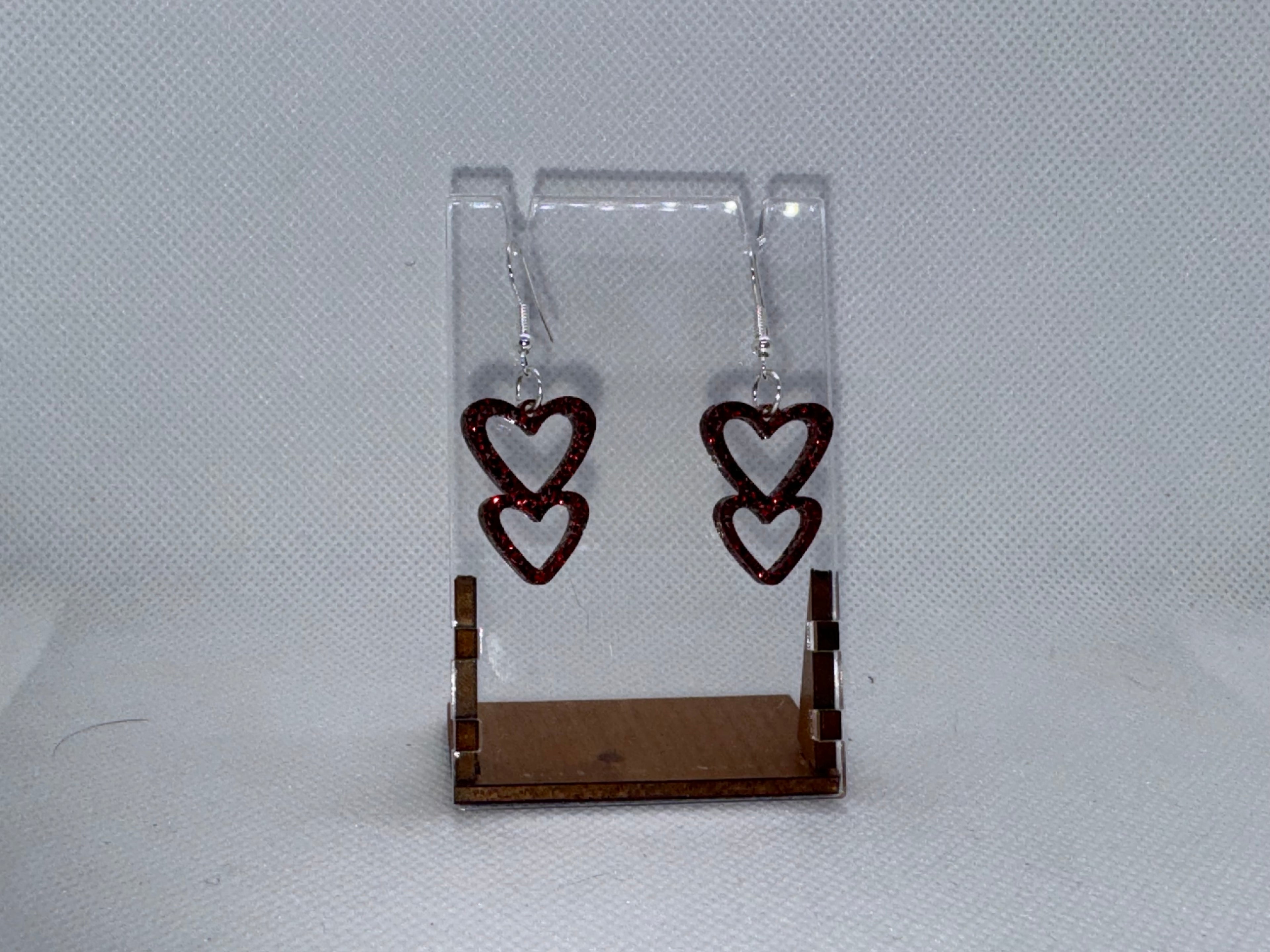 DoubleHeart Acrylic Earrings