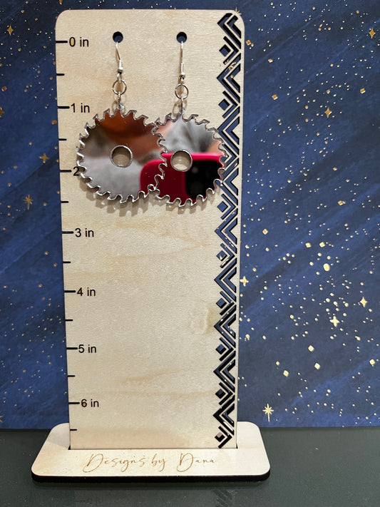 Saw blade mirrored earrings